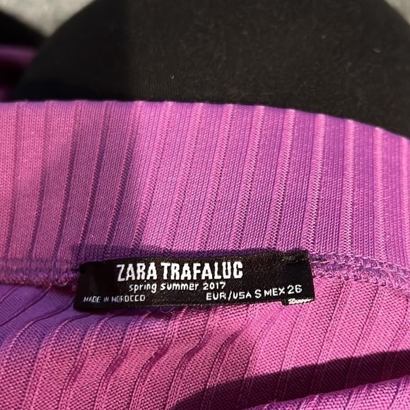 Zara Trafaluc Purple Ribbed Asymmetrical Skirt Small - Picture 5 of 5